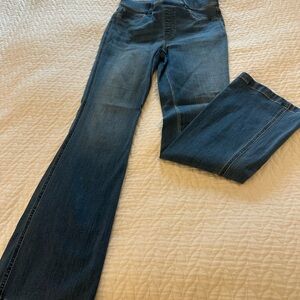 SPANX Blue Flare Wide Leg Jeans